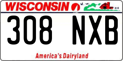 WI license plate 308NXB