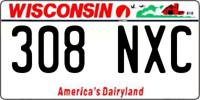 WI license plate 308NXC
