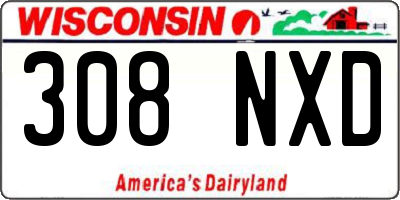 WI license plate 308NXD