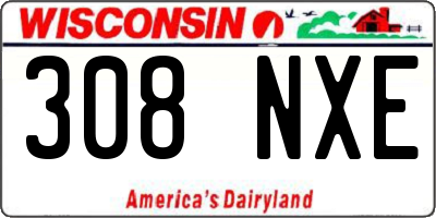 WI license plate 308NXE