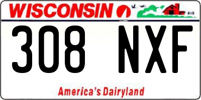 WI license plate 308NXF