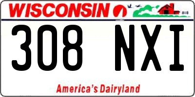WI license plate 308NXI