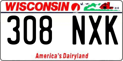 WI license plate 308NXK