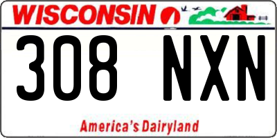 WI license plate 308NXN
