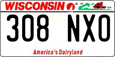 WI license plate 308NXO