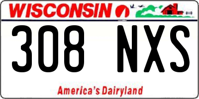 WI license plate 308NXS