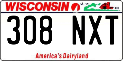 WI license plate 308NXT