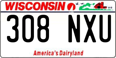 WI license plate 308NXU