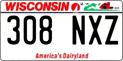 WI license plate 308NXZ