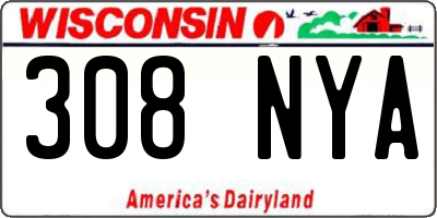 WI license plate 308NYA