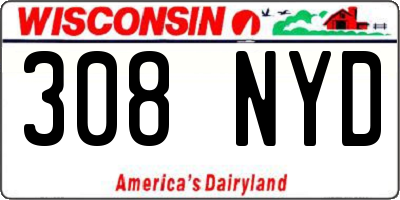 WI license plate 308NYD