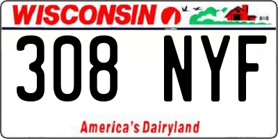 WI license plate 308NYF