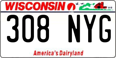 WI license plate 308NYG