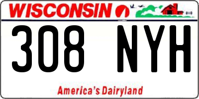 WI license plate 308NYH