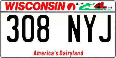 WI license plate 308NYJ