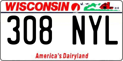 WI license plate 308NYL