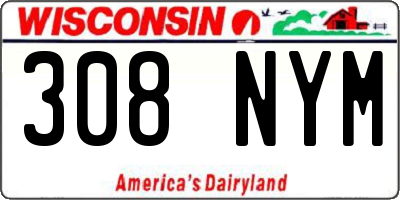 WI license plate 308NYM
