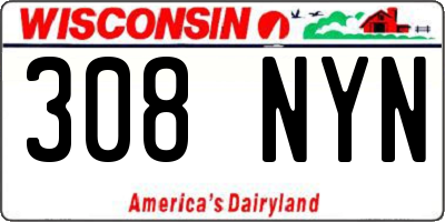 WI license plate 308NYN
