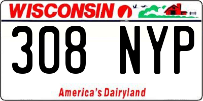 WI license plate 308NYP