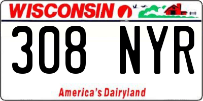 WI license plate 308NYR