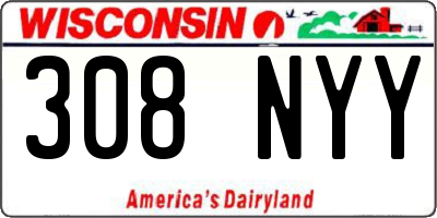 WI license plate 308NYY