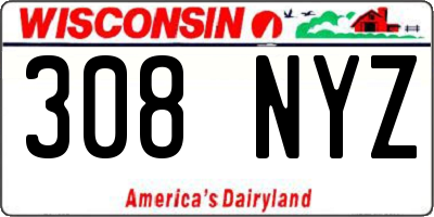 WI license plate 308NYZ