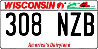 WI license plate 308NZB