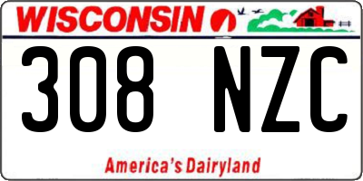 WI license plate 308NZC
