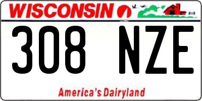 WI license plate 308NZE
