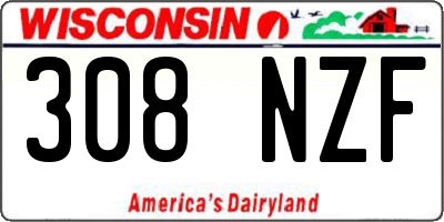 WI license plate 308NZF