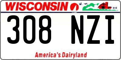 WI license plate 308NZI