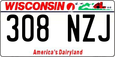 WI license plate 308NZJ