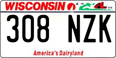 WI license plate 308NZK