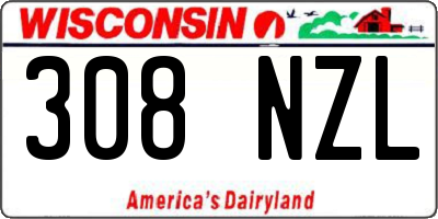 WI license plate 308NZL