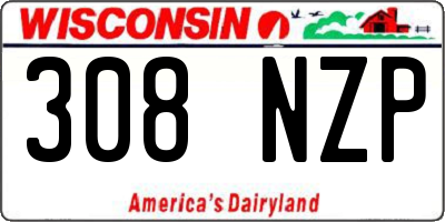 WI license plate 308NZP