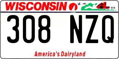 WI license plate 308NZQ