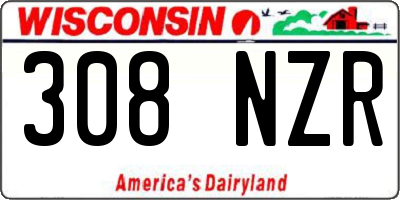 WI license plate 308NZR