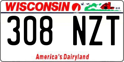 WI license plate 308NZT