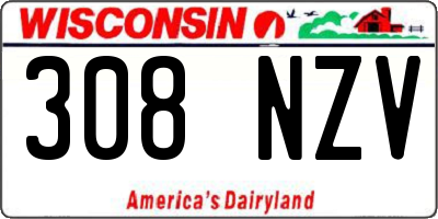WI license plate 308NZV