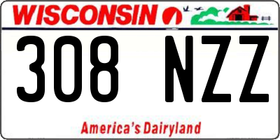WI license plate 308NZZ
