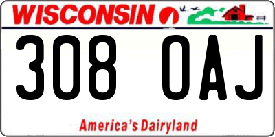 WI license plate 308OAJ