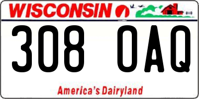 WI license plate 308OAQ