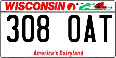 WI license plate 308OAT