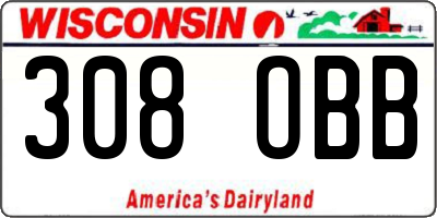 WI license plate 308OBB
