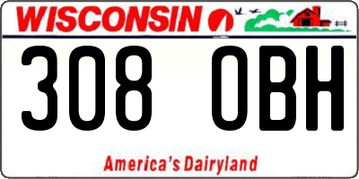 WI license plate 308OBH