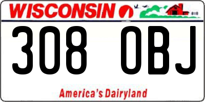 WI license plate 308OBJ