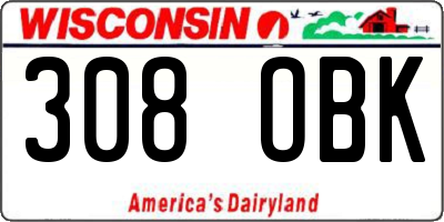 WI license plate 308OBK