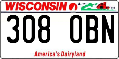 WI license plate 308OBN