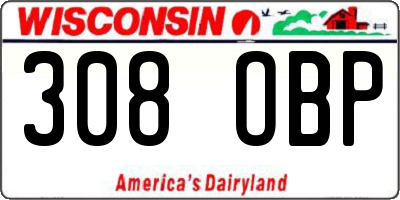 WI license plate 308OBP