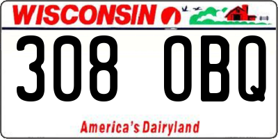 WI license plate 308OBQ